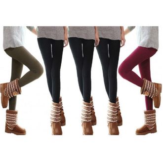 Trade Shop Trade Shop - Pack 5 Leggings Donna Effetto Termico Interno Felpato Elasticizzato Ass. Marte