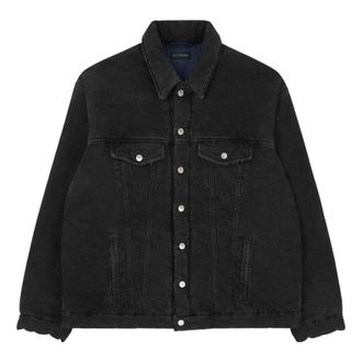 Balenciaga Padded Japanese Denim Jacket Black 681689TIWA21440