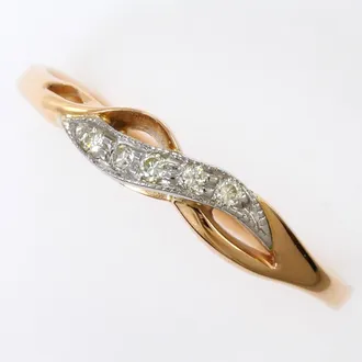 C&A Pink Gold White Gold Pink Gold (14K) White Gold (14K) Band Ring (Pre-Owned)