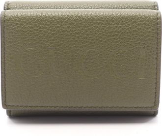 Gucci Khaki Leather Wallet (Tri-Fold) (Pre-Owned)