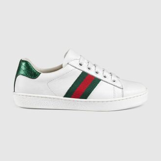 Gucci Kids - Ace Leather Sneaker, White