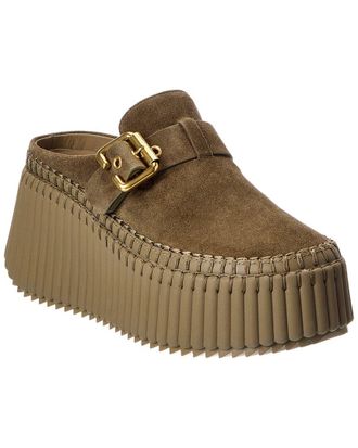 Chlo&eacute; Nama Suede Sabot Wedge