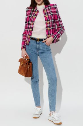 Balmain Tweed Top, Womens, Pink