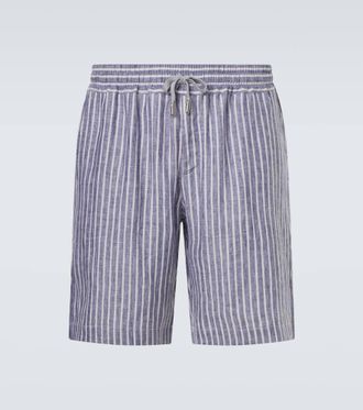 Fedeli Alfa striped linen Bermuda shorts