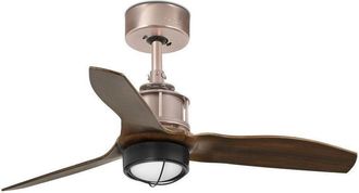 Netlighting Just LED Copper Wood Ceiling Fan 81cm Smart Remote Included 3000K