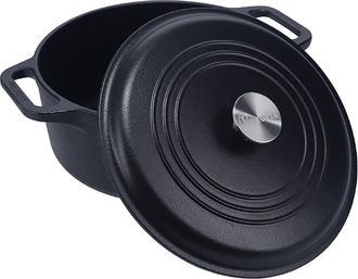 Victoria Victoria 33811 Horno Holand&eacute;s Olla Inducci&oacute;n Hierro Fundido Curado 27cm, Cocotte 5,7l, Sin Ptfe Ni Pfoa Negro