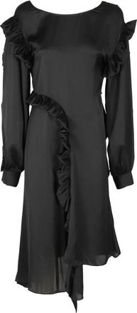 Remain Satin Draped Jurk - Dames - Casual kleedjes - Zwart - S - Polyester - Kleedjes