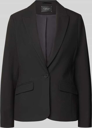 s.Oliver Black Label Regular Fit Blazer mit Viskose-Anteil in Black, Gr&ouml;&szlig;e 34