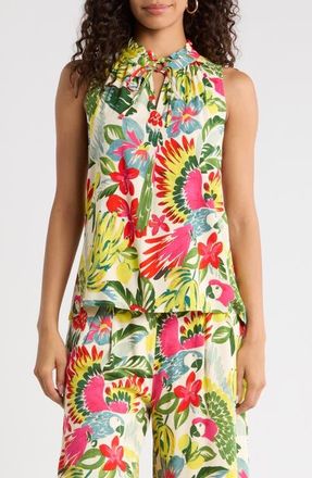 Sugarlips Wissa Miley Split Neck Sleeveless Top in Bright-Multi at Nordstrom, Size X-Large