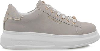 Renato Garini Womens Clean Cut Platform Sneaker In Beige