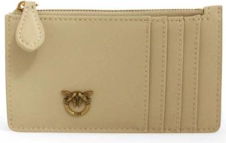Pinko Portfolio Heron - Dames - Portefeuilles - Beige - ONE Size - Leer - Accessoires