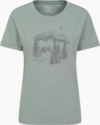 Mountain Warehouse Womens Mountain Warehouse Womens/Ladies Forest Bear Organic Loose Fit T-Shirt - Green - Size: 18