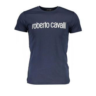 Roberto Cavalli Heren, Tops, Blauw, Maat: 2XL Katoen