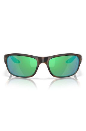 Costa Clipperton 58mm Polarized Rectangular Sunglasses in Tortoise/green Mirror 580G at Nordstrom