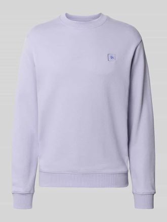 Scotch & Soda Sweatshirt mit Label-Detail in Lavender, Gr&ouml;&szlig;e M