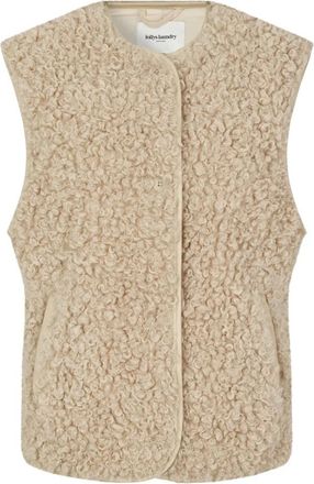 Lollys Laundry Vada LL Vest SL - Dames - Bodywarmers - Beige - M - Leer - Jassen