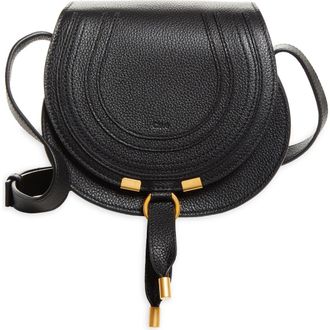 Chlo&eacute; Small Marcie Leather Crossbody Bag in Black at Nordstrom
