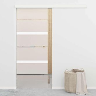 Berkfield Home Sliding Door ESG Glass & Aluminium 76x212 cm Silver