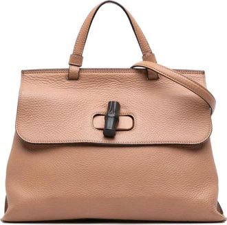 Gucci Pre-owned Handbags, female, Brown, Size: ONE SIZE Pre-owned Leather Top Handle Bag