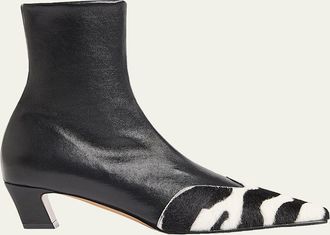 Khaite Nevada Stretch Leather Ankle Boots