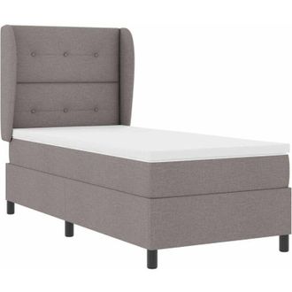vidaXL Cama Tipo Box Spring Con Cabecera Taup&eacute; 100 X 200 Cm Tela Vidaxl