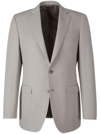 Canali flap pocket blazer - men - Linen/Flax/Silk - 50 - Grey