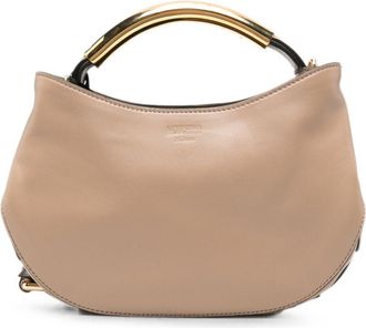Moschino Crescent Leather Handbag - Beige
