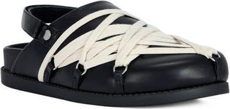 Azalea Wang Kimber Strappy Lace-Up Clog in Black at Nordstrom, Size 6.5