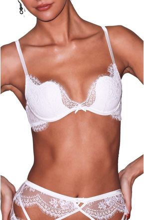 Fleur du Mal Frankie Underwire Lace Plunge Demi Bra in Ivory at Nordstrom, Size 34Dd