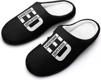 Generic Remember Everyone Deployed Funny Mens Slippers Cotton Warm House Shoes Memory Foam Sandals Print Size 7-14