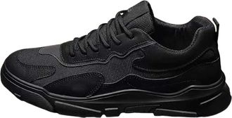 Generic Mens Summer Casual Mens Models A Stirrup Sneakers Soft Bottom Non Breathable Mesh Casual Shoes Men Shoes Lightweight Soft (Black, 6.5)