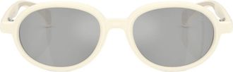 Moncler Caprice Clear Mirror Silver Oval Unisex Sunglasses ME8006 50028V 51