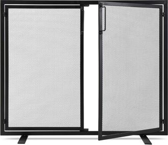 Best Choice Products 38.5x31in 2-Door Fireplace Screen, Handcrafted Wrought Iron Spark Guard w/ Magnetic Doors
