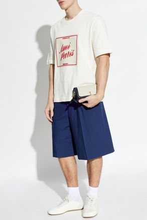 Ami T-shirt With Print, Mens, Cream