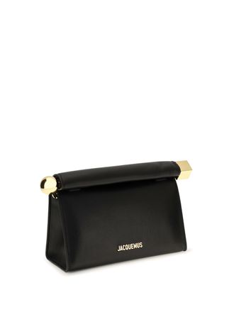 Jacquemus Womens Clutch Bag Le Sac Rond Carre Black