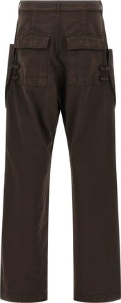 Rick Owens Mens Brown Cotton Cargo Pants