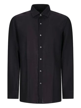 Ermenegildo Zegna long-sleeve button-up shirt - Black