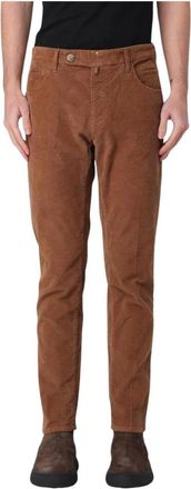Incotex Heren, Broeken, Beige, Maat: W32 Corduroy