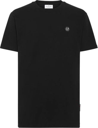Philipp Plein T-shirt Ronde Hals SS Kimono Cut Skull&Bones - Heren - T-shirts - Zwart - 3XL - Katoen - Tops