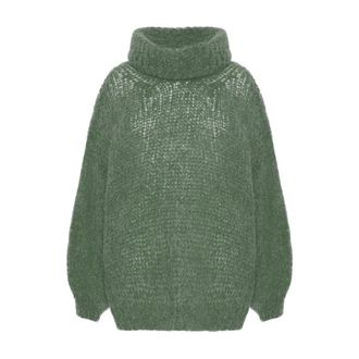 Americandreams Pepper Roll Neck Alpaca Pullover - - Knitwear - Donna - Verde - ONE SIZE