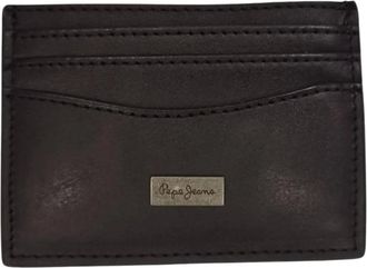 Pepe Jeans London Compact Cardholder - Heren - Accessoires - Zwart - Maat: ONE Size Leer