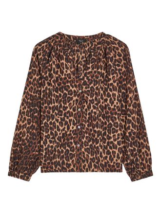 Rails Saint animal-print blouse - women - Lyocell/Nylon - M - Brown