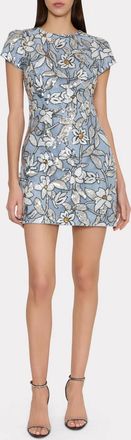 Milly Rowen Lace Sequin Dress In Blue