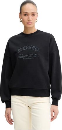 Iceberg Appliqu&eacute; Sweatshirt - Dames - Sweatshirts - Zwart - M - Katoen - Hoodies & sweatvesten