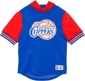 Mitchell & Ness Korte mouwen capuchon mesh sweatshirt NBA - Heren - Fitness - Blauw - L - Polyester - Fitness