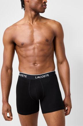 Lacoste Mens 5 black-waist coloured boxer brief Cotton Stretch