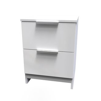 Welcome Furniture Paris Ready Assembled Bedside Table with 2 Drawers - White Matt - Welcome Furniture | TJ Hughes