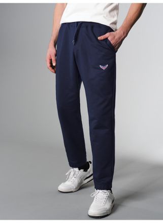 Trigema Jerseyhose TRIGEMA TRIGEMA Jogginghose mit praktischem Kordelzug, Herren, Gr. S, US-Gr&ouml;ssen, blau (navy), 70% Baumwolle, 30% Polyester, Hosen Jerseyho