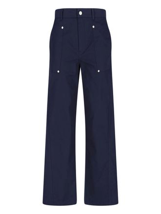 Paloma Wool Blue Cropped Wide-Leg Rivet Trousers