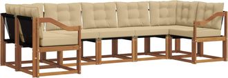 vidaXL Conjunto De Sof&aacute;s De Exterior 7 Uds. Natural Y Beige Vidaxl